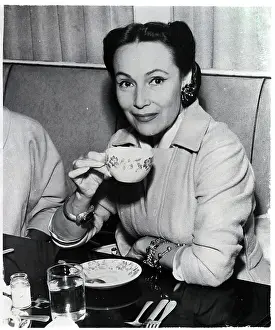 Teacup Prints: Mexican Film Star Sipping Tea