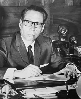 Mexican Leader Gustavo Diaz Ordaz at His Desk