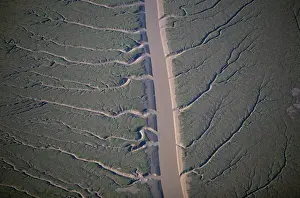 Mexico, Baja, Colorado River Delta, aerial view