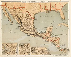 Images Dated 29th July 2016: Mexico and Central America map 1869