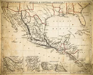 Images Dated 24th October 2018: Mexico and Central America map of 1869