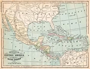 Images Dated 6th March 2017: Mexico and West indies map 1875