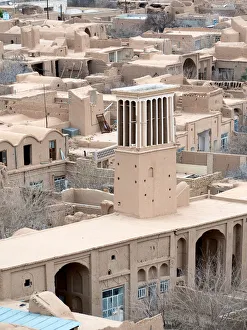 Adobe Collection: Meybod old house and wind tower, Iran