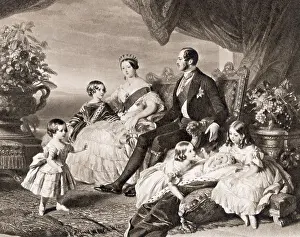 Generations Prints: Mezzotint After Queen Victoria and Prince Albert with Five of Their Children by Frederick Winterhalter
