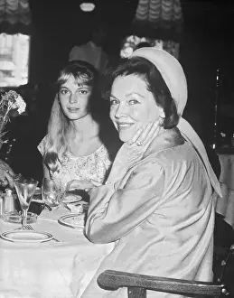 Maureen Osullivan Prints: Mia Farrow Lunching with Maureen O'Sullivan