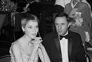 Mia Farrow Sitting with Companion at Awards Ceremonies