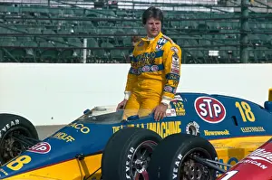 Michael Andretti Standing in Car
