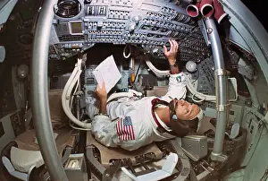 Michael Collins in Apollo Mission Simulator