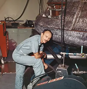 Reentry Module Prints: Michael Collins Inspecting Spacecraft