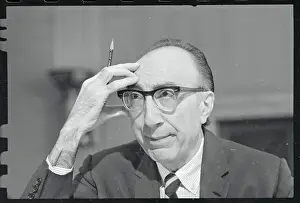 Michael DeBakey With His Hand to Forehead