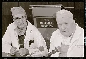 Michael E Prints: Michael E. DeBakey and Boris V. Petrovsky Speaking With Press