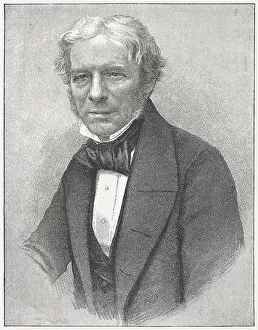 Images Dated 15th October 2012: Michael Faraday (1791-1867), English scientist, engraving, published in 1882
