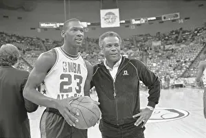 Indianapolis Prints: Michael Jordan With All-Star Game Coach K.C. Jones