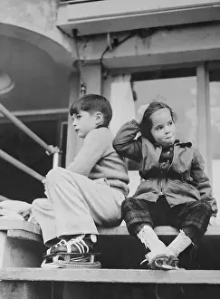 Josephine Chaplin Prints: Michael and Josephine Chaplin Resting from Ice Skating