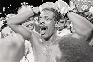 Screaming Prints: Michael Spinks Yelling After Victory