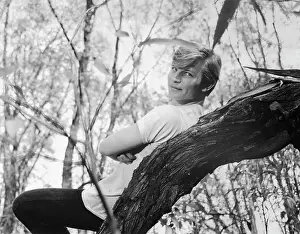 Michael York Leaning Against Tree