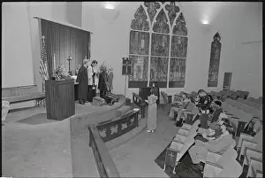 Michel Girouard and Rejean Tremblay Kneeling at Church Altar