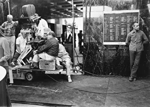 Michelangelo Antonioni Waiting with Film Crew in Lobby