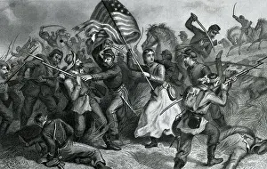 Attacking Prints: Michigan Bridget Carrying The Flag