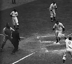 Scoring Prints: Mickey Cochrane Crosses Homeplate;Baseba