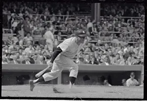 Mickey Mantle Batting in Action