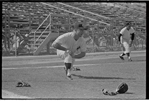 Mickey Mantle Bending to Exercise