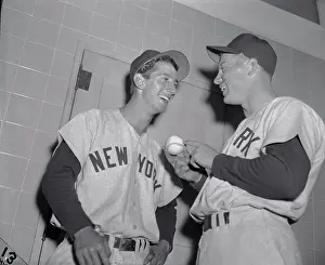 Mickey Mantle and Billy Martin Discussing Baseball