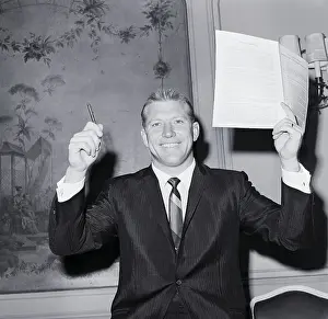 Contract Prints: Mickey Mantle Celebrating New Baseball Contract