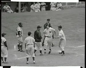 Mickey Mantle Being Congratulated for Homerun
