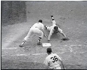 Mickey Mantle Diving For First Base