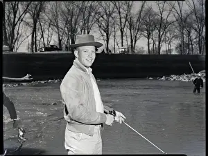 Ottawa County Prints: Mickey Mantle Fishing In The Neosho Rive