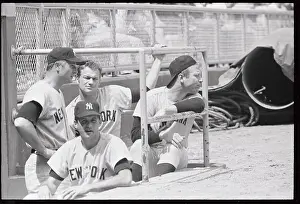 Mickey Mantle Getting Ready to Spit in the Dugout