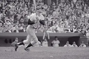 Mickey Mantle Hitting Baseball
