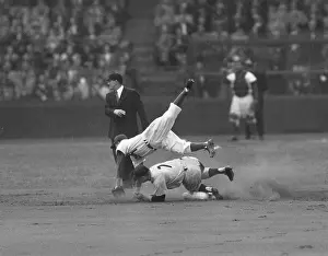 Blocking Prints: Mickey Mantle Knocks Down Pee Wee Reese