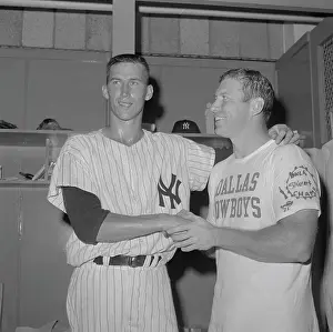 Mickey Mantle and Mel Stottlemyre Shaking Hands