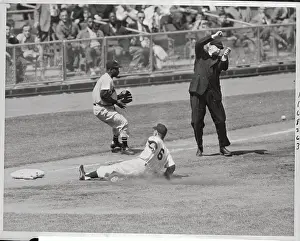 Mickey Mantle Playing Ball on Third Base