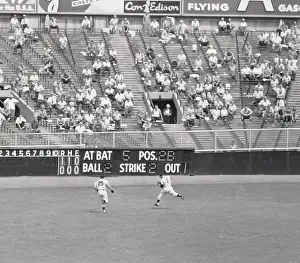 Mickey Mantle Playing Baseball at Stadium