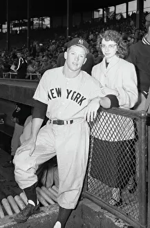 Mickey Mantle Posing With His Girlfriend