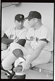 Mickey Mantle and Ralph Houk Sitting and Talking