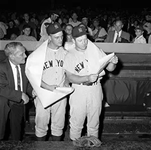 Mickey Mantle and Roger Maris Standing Together