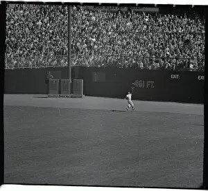 Mickey Mantle Running Back to Catch Ball