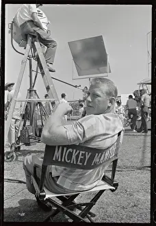 Mickey Mantle Sitting on Directors Chair