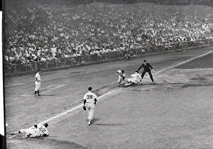 Mickey Mantle Sliding into Third