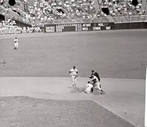 Mickey Mantle Sliding into Second Base