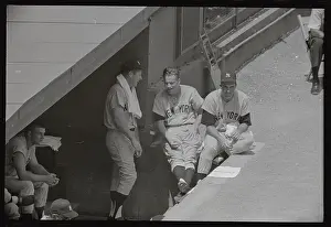 Mickey Mantle Talking to Jim Bouton in Dugout