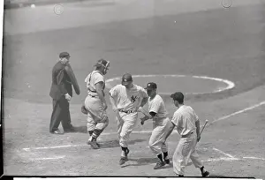 Mickey Mantle Talking woth Enos Slaughter