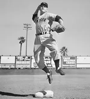 Mickey Mantle Throwing Ball