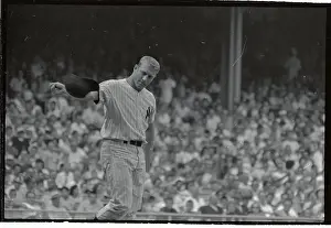 Mickey Mantle Throwing His Helmet