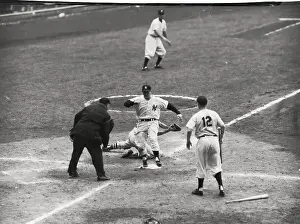 Mickey Mantle Touching Base