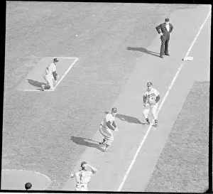 Mickey Mantle Trying to Reach Base